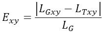 Equation: E_xy=|L_Gxy-L_Txy |/L_G